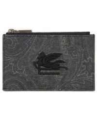 Etro - Paisley Logo Embossed Wallet - Lyst