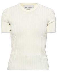 Ami Paris - Ami Ribbed Short-Sleeve Knitted Top - Lyst