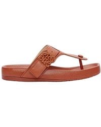 Loewe - Ease Logo Plaque Sandals - Lyst