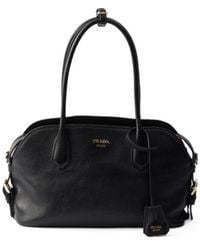 Prada - Signet Medium Leather Tote Bag - Lyst