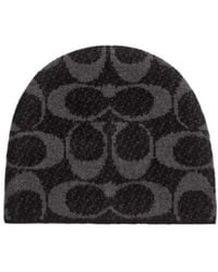 COACH - Logo-Patterned Beanie - Lyst