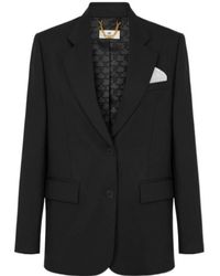 Elisabetta Franchi - Single-Breasted Gabardine Jacket - Lyst