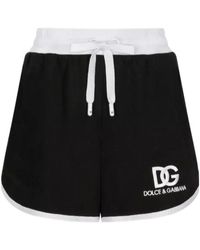 Dolce & Gabbana - Dg Logo Embroidered Jersey Shorts - Lyst