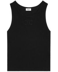 Celine Triomphe Tank Top in Gray | Lyst
