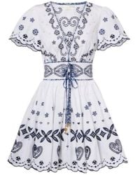 CAMILLA - Embroidered Cotton Minidress - Lyst