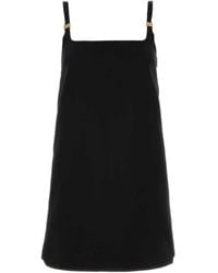 Miu Miu - Logo-Plaque Virgin Wool Minidress - Lyst