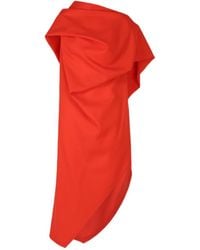 Issey Miyake - Uni-Form Wool Asymmetric-Design Midi Dress - Lyst