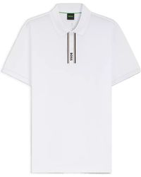 BOSS - Stripe-Detail Polo Shirt - Lyst