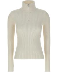 Courreges - Courrèges Ribbed Half Zip Knitted Jumper - Lyst