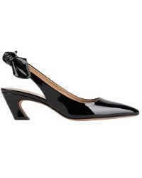 Chloé - Patent Leather Pointed-Toe Block Heel Shoes - Lyst