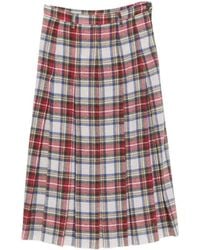 MM6 by Maison Margiela - Pleated Long Skirt - Lyst