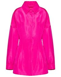 Valentino - Faille Long-Sleeved Pea Coat - Lyst