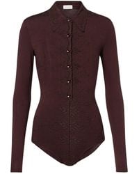Magda Butrym - Embroidered Cotton-Blend Bodysuit - Lyst