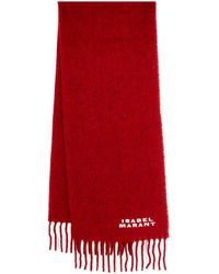 Isabel Marant - Logo-Embroidered Fringed Scarf - Lyst