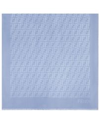 Fendi - All-Over Ff Motif Frayed-Edge Scarf - Lyst