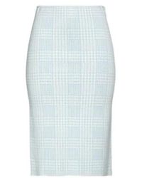 Sportmax - Minimalist Versatile Lightweight Knit Plaid Midi Skirt - Lyst