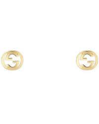 Gucci - Interlocking 18K Stud Earrings - Lyst