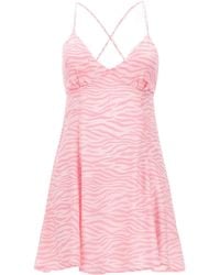 MC2 Saint Barth - Mini Marge Zebra-Print Silk Dress - Lyst