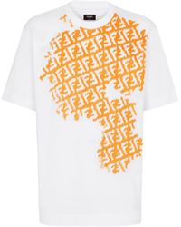 Fendi - Ff Motif Crewneck T-Shirt - Lyst