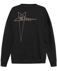 Rick Owens - X Champion Logo Embroidered Crewneck Sweatshirt - Lyst