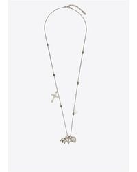 Saint Laurent - Long Multi-Charm Necklace - Lyst