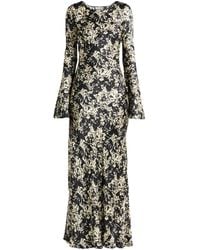 Ganni - Floral Pattern Dress - Lyst