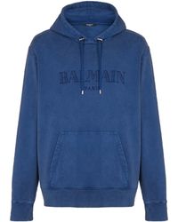 Balmain - Vintage Logo Embroidered Hoodie - Lyst