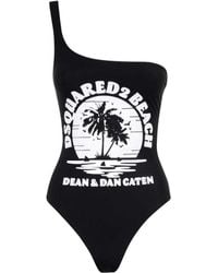 DSquared² - One-Piece Swimsuit With Single Shoulder Strap - Lyst