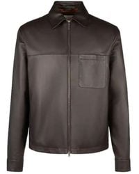 Tod's - Zipped Leather Overshirt - Lyst