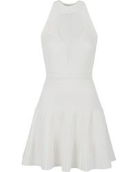Balmain - Ribbed Halter Dress - Lyst