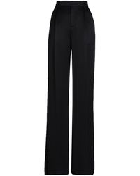 Saint Laurent - Solid Color Satin Trousers - Lyst