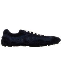 Prada - Mesh-Panelled Lace-Up Sneakers - Lyst