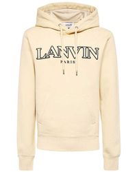 Lanvin - Logo Embroidered Drawstring Hoodie - Lyst