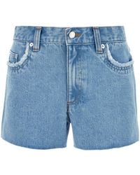 A.P.C. - Frayed Edge Denim Shorts - Lyst