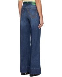 Bottega Veneta - Logo Patch Wide Leg Jeans - Lyst