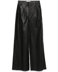 Yves Salomon - Leather Straight-Leg Trousers - Lyst