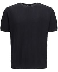Giorgio Armani - Textured Knit Short-Sleeve Sweater - Lyst