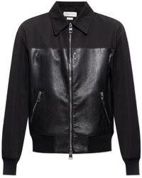 McQueen - Contrasted Bomber Jacket - Lyst