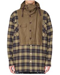 Kolor - Check-Pattern Patchwork Shirt - Lyst