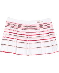 Amiri - Striped Pleated Mini Skirt - Lyst