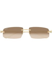 Cartier - Eyewear Rectangle-Frame Sunglasses - Lyst