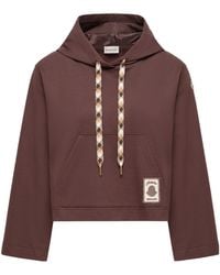 Moncler - Cotton Blend Hooded Sweatshirt - Lyst