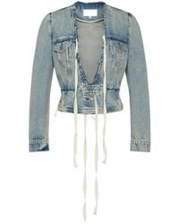 Maison Margiela - Raw-Edge Cropped Denim Jacket - Lyst