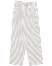 Iceberg - Belted Pinstripe-Pattern Trousers - Lyst