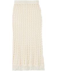Calle Del Mar - Fringe Crochet Midi Skirt - Lyst