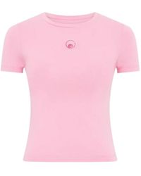 Marine Serre - Beaded Logo Fitted T-Shirt - Lyst