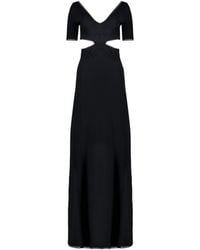 Rabanne - Long Lingerie Dress With Embroidered Floral Details - Lyst