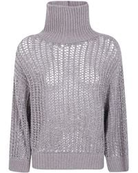 D.exterior - Open-Knit Sweater - Lyst