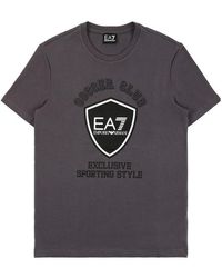 EA7 - Round-Necked Logo T-Shirt - Lyst