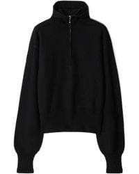 Burberry - Half-Zip High-Neck Knitted Jumper - Lyst